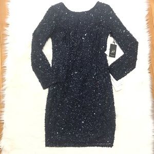 Adrianna Papell Dresses - Adrianna Pappell Navy Long Sleeve Cocktail Dress Adrianna Papell Dresses - Adrianna Pappell Navy Long Sleeve Cocktail Dress